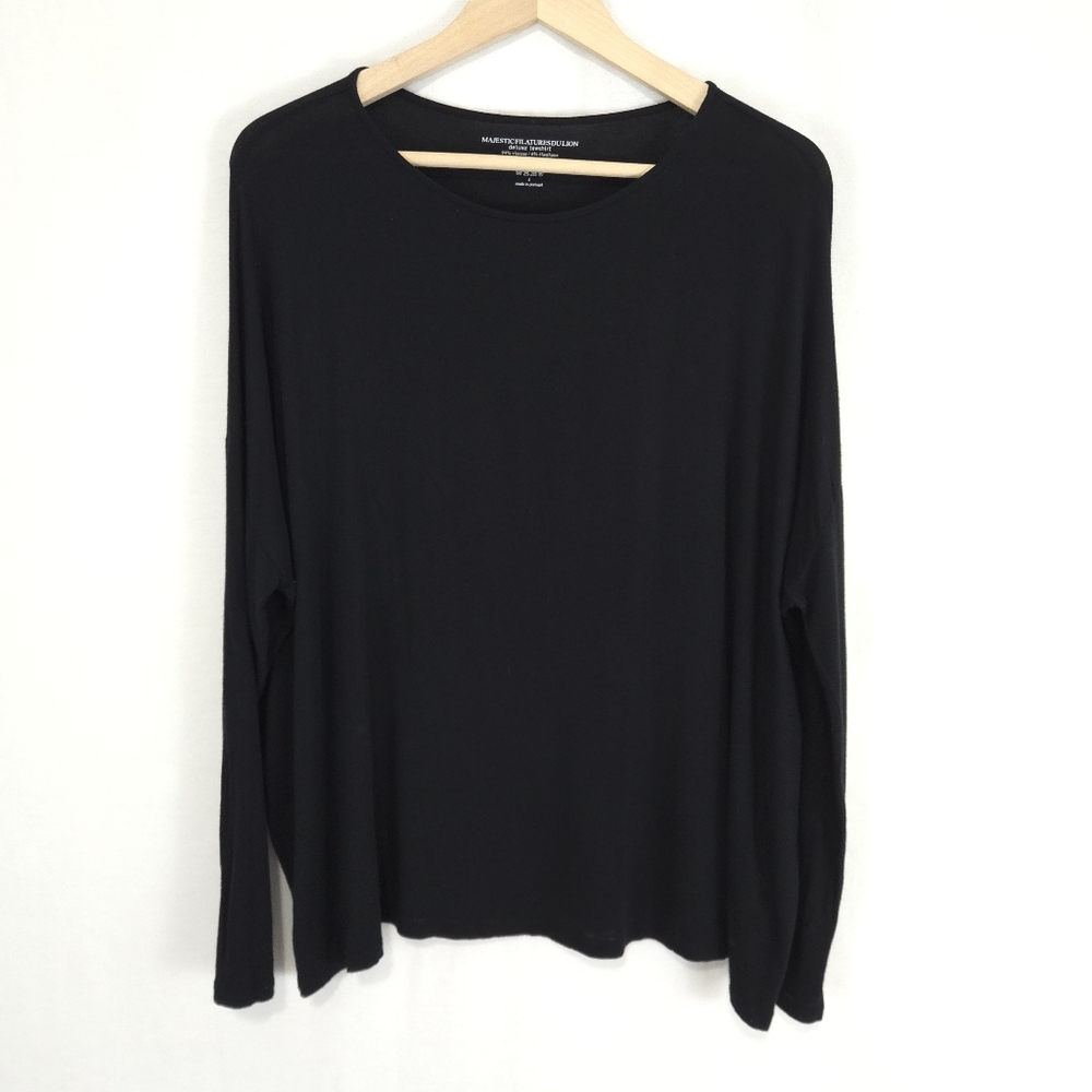 Majestic Filatures Du Lion Black Deluxe Tee Shirt